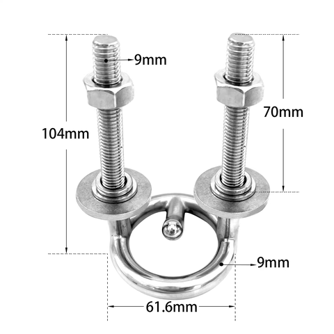 Móc Kéo Dù, Móc Dây Lướt Ván, Chất Liệu Inox 316, Đường Kính 61mm, Mã S00538-2