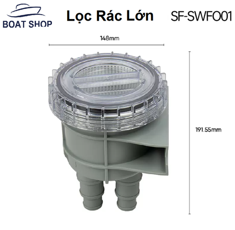 Lọc Rác Nước Biển , công suất 23L/ phút, Phi Ống 25.4mm-31.8mm, 32mm, model: SF-SWF001, Sử dụng lọc rác cho lấy nước làm mát động cơ, máy lạnh