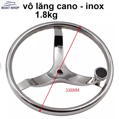Vô Lăng Cano Inox 316 Model 7319SRF1 , Đường Kính 338mm, vặn ốc , 3 cánh