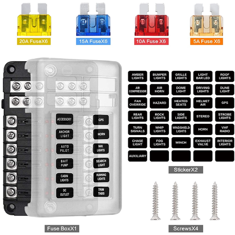 Hộp Cầu Chì 12Way, Điện Áp 12V, 24V
