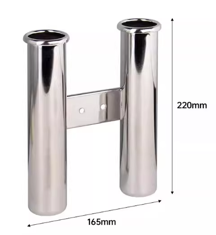 2 Ống Cắm Cần Câu Inox 316, Loại 2 Ống, Đường Kính 50mm, Dài 665mm, Mã S30556-0