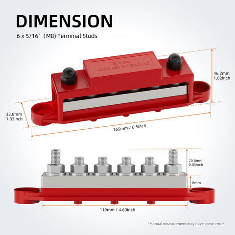 Khối phân phối điện M8 5 Stud 300 Amp BUSBAR