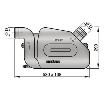 Bộ Ống Xả Waterlock Vetus Waterlock Muffler WLOCKLP90  – Đường Kính 90mm, Mã WLOCKLP90
