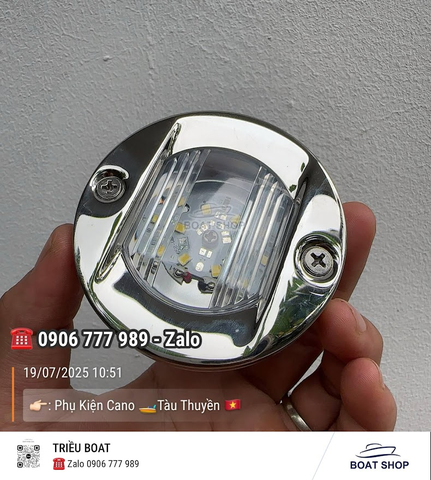 Đèn Trang Trí Chống Nước IP67 đường đi ngoài cabin, chất liệu inox 304, Ánh Sáng Vàng LED, Công Suất 2.2W,