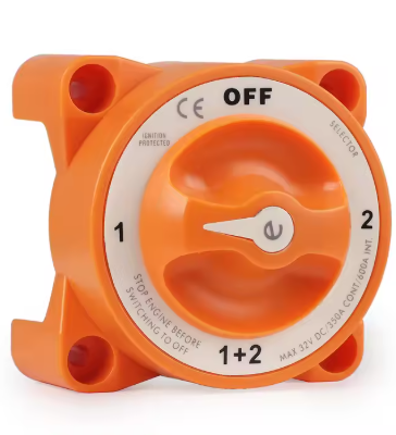 Công Tắc Ắc Quy Đôi 3 cọc tiếp điểm Loại Lớn, Cho Tàu Thuyền Cano, Xe Hơi, 12/24V