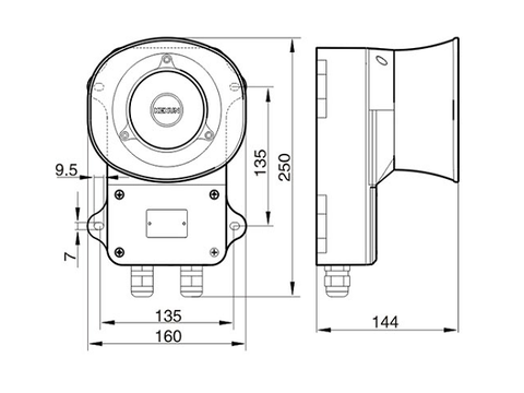 Loa Kèn hàng hải YHC5 loa treo tường loa kèn loa chứng nhận CCS 5W10W120V, Cho Tàu Thuyền