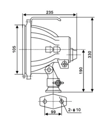 Đèn HAIXING Pha Chiếu Luồng TG8, Chính Hãng HAIXING, Điện Áp 12V 200W Bóng Halogen sáng vàng, gắn cố định