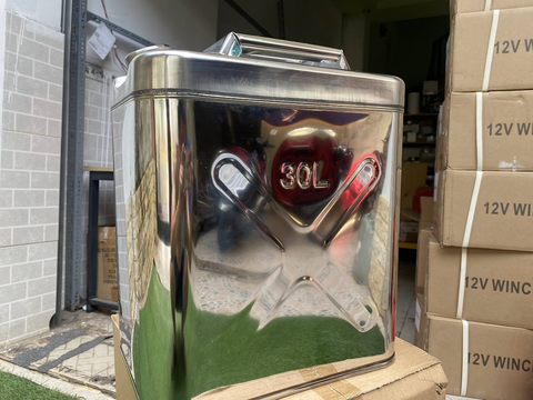 Bình Nhiên Liệu 30 lít, Chất Liệu Tole Sắt Hoặc Inox 304, Kích Thước 36x26x43cm