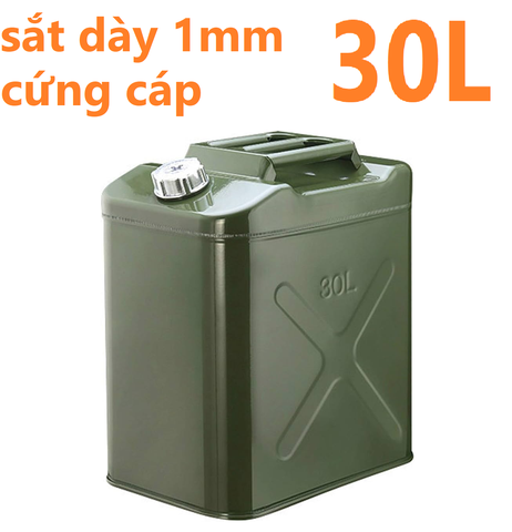 Bình Thùng Chứa Nhiên Liệu Dự Phòng 30L SẮT, dày 1mm, Kích Thước 36x26x43, Chất Liệu SẮT, mã S80308, dung tích 30L