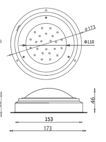 Đèn Cabin Hầm Máy 5 inch, Ánh Sáng Vàng LED, Chất Liệu Thép Không Gỉ, Mã S41188-1W