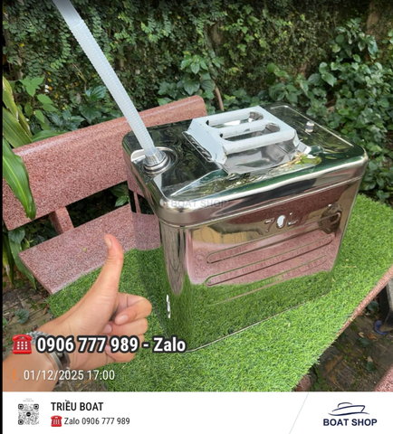 Thùng Xăng Dự Phòng Inox, Chất Liệu Thép Không Gỉ Inox 304, Dung Tích 70L, Kích Thước 495x350x530mm, Mã S80308-70L