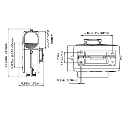 Quạt Hút Con Sò Dùng Cho Hầm Máy Cano ,Điện 12V, Lưu Lượng 320CFM ~ 543m3/h.