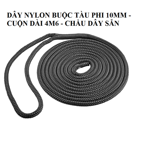 Dây Buộc Tàu Nylon phi 10mm, Dài 4M6 dùng cột tàu Cano, Treo Phao Đệm Chống Va, Mã BSR10