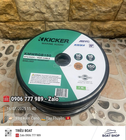 Dây Loa Kicker Tiêu Chuẩn Hàng Hải Marine 16 AWG Speaker Wire, Chiều Dài 150ft 46KMWRGB150
