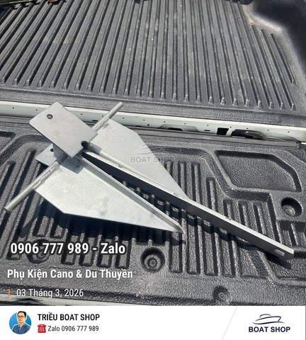 Neo Xếp 10Kg Danforth Thép Mạ Kẽm, Cho Tàu Cano, Nặng 10kg, Tặng Kèm Dây 20 mét, Mã BS30858-10