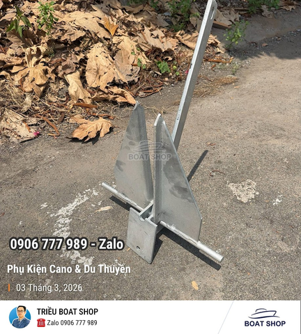 Neo Xếp 10Kg Danforth Thép Mạ Kẽm, Cho Tàu Cano, Nặng 10kg, Tặng Kèm Dây 20 mét, Mã BS30858-10