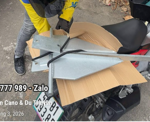 Neo Xếp 10Kg Danforth Thép Mạ Kẽm, Cho Tàu Cano, Nặng 10kg, Tặng Kèm Dây 20 mét, Mã BS30858-10