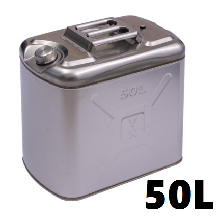 Thùng Xăng Dự Phòng Inox 50L, Chất Liệu Thép Không Gỉ Inox 304, Dung Tích 50L, Kích Thước 475x300x470mm, nặng 5.4Kg, Mã BS-FTB-50