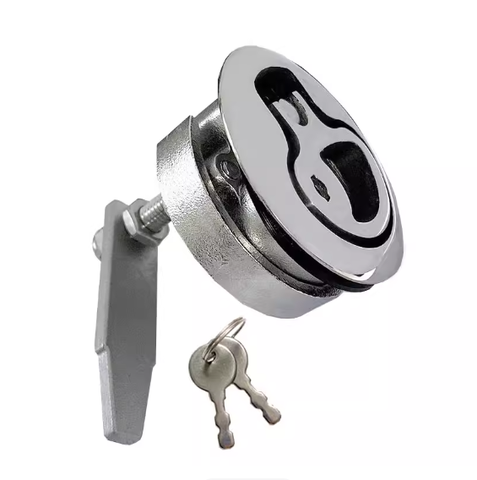 Khóa Tròn Nắp Hầm Inox 316, Đường Kính 61.5mm, ( Có Chìa Rời ) Có Khóa Gạt, Mã S31138