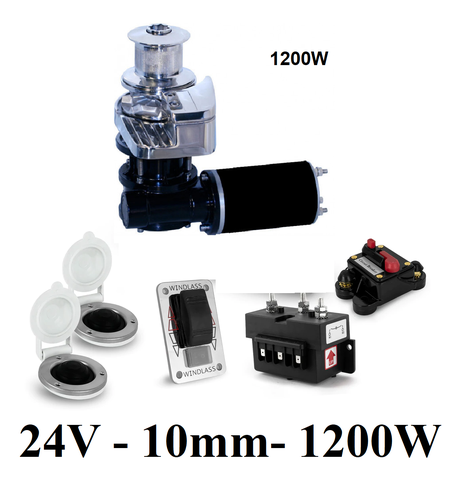 Tời điện 24V DIN766, Cs1200W, Mã C1212C-10MM-24V , Motor 1200W, trọng lượng nâng tối đa 400kg, sức kéo tối đa 1100kg, 1 pha