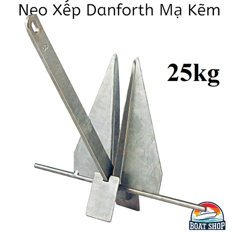 Bản sao của Neo Xếp 25Kgs Danforth Thép Mạ Kẽm, Cho Tàu Cano, Nặng 10kg, Tặng Kèm Dây 20 mét, Mã BS30858-25