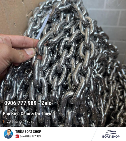 Dây Xích DIN766, 10mm, Chất Liệu thép Không Gỉ, dùng neo tàu thuyền