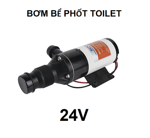 24V Bơm Toilet Macerator Điện 24V Max 6.0A, Lưu Lượng 45LPM, Ống 1 Inch