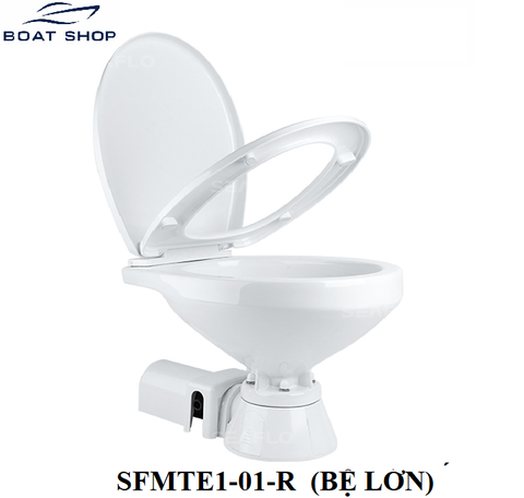 Bồn cầu điện Toilet Điện dùng cho tàu Cano, Bệ Lớn, Chất Liệu Sứ