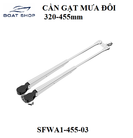 Cần gạt mưa đôi, chất liệu thép không gỉ 316, chiều dài 320-455mm, mã: SFWA1-455-03,, hàng mới 100%