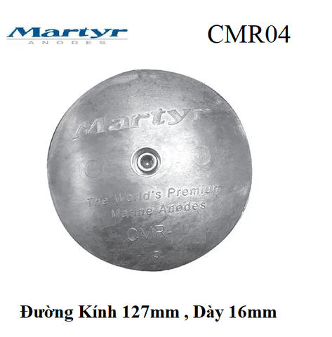 Kẽm Ăn Mòn ZINC Anode hãng MARTYR CMR04, Kích Thước 127mm, Dày 16mmHàng Mới 100%