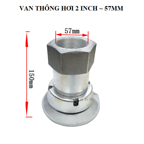 Van Đầu Thông Hơi Két Dầu 2 Inch ~ 57mm, chất liệu Inox, mã: BS30642, kích thước 134x150mm dùng cho tàu thuyền, hàng mới 100%