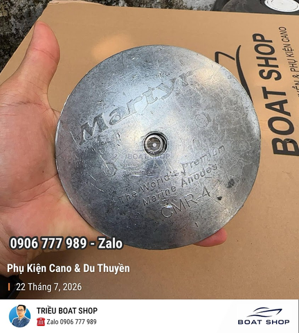 Kẽm Ăn Mòn ZINC Anode hãng MARTYR CMR04, Kích Thước 127mm, Dày 16mmHàng Mới 100%