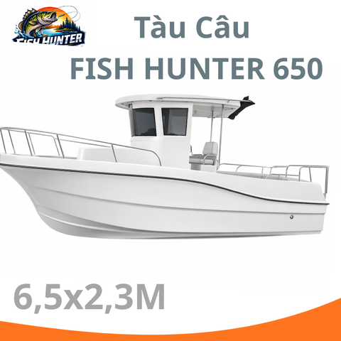 Tàu Câu FISH HUNTER 650 – Cano Composite Gắn Máy Ngoài 115HP, Chuẩn Đăng Kiểm SI/SB Cho Dân Câu Chuyên Nghiệp