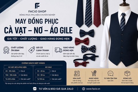 May Đồng Phục Cà Vạt, Nơ Và Áo Gile Giá Bao Nhiêu? Chính Sách Sỉ, Đại Lý Và Sản Xuất Tại Facio Shop