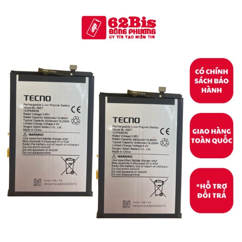 Pin Tecno BL-49ST / Spark 10 4G / Spark 10 pro / Spark 10 NFC / Spark 10c / Spark 20 pro / Spark 20C - 5000mAh (Zin Cty)