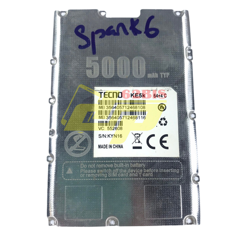 Nẹp main, nẹp pin  Tecno Pova Spark 6 Go / Ke5K ( Zin Bóc Máy)