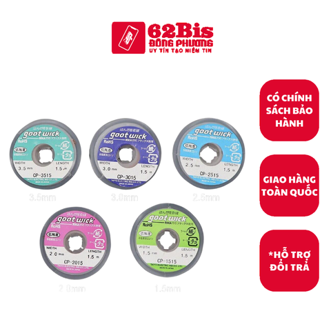 Dây Hút Chì Goot CP-2015 1.5mm / 2.0mm / 2.5mm / 3.0mm / 3.5mm
