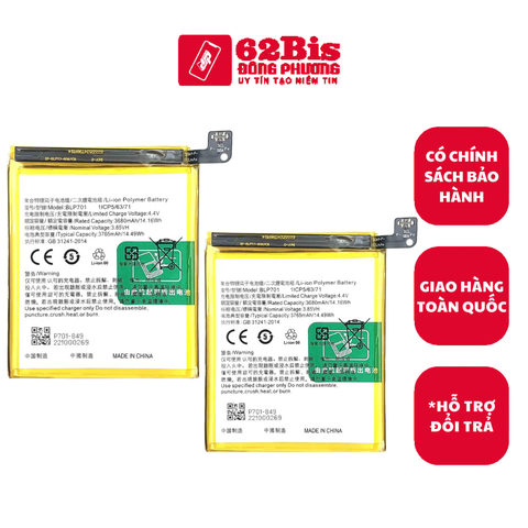 Pin Oppo BLP701 / Reno / Realme X - 3765mAh (Zin)
