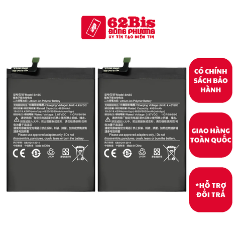 Pin Xiaomi BN55 / Redmi Note 9S / Note 9 Pro / 4920 - 5020 mAh (Zin Cty)