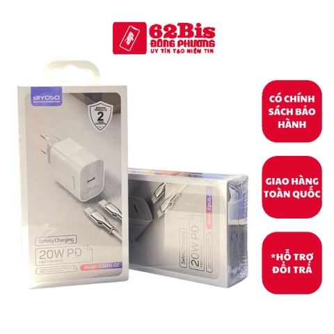 Bộ Sạc Biyoso C26us-Cl 20w Pd Cl - Chân Tròn