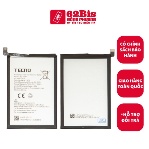 Pin Tecno BL-68AT / Pova 2 / Pova 3 - 7000mAh (Zin Cty)
