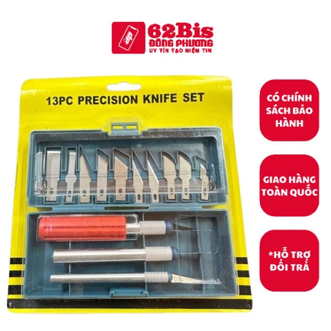 Bộ Dao kỹ thuật 13 Món (3 Cán + 10 lưỡi) / (Tách - Nạy )