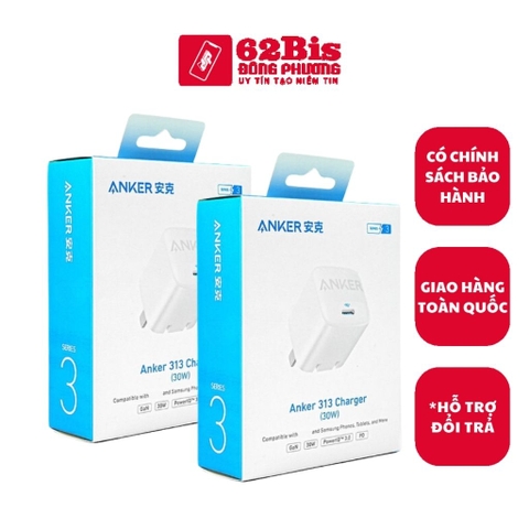 Cóc Sạc Nhanh Anker 313 Gan 30W