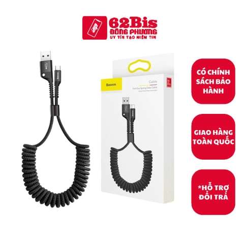 Cáp Sạc Baseus dây xoắn đàn hồi Fish Eye- Lightning