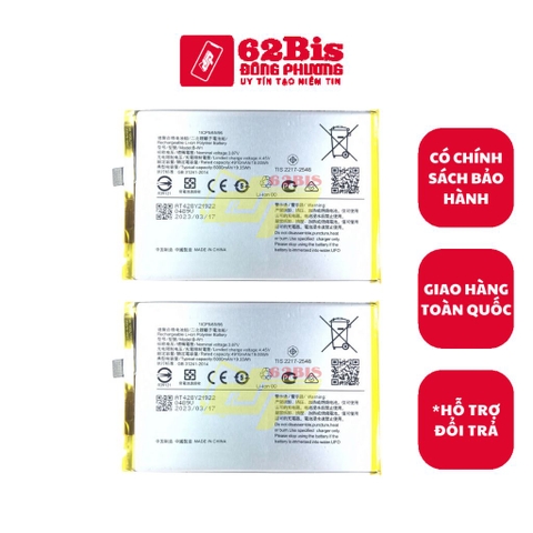 Pin Vivo B-W1 / Y02 / Y02s / Y16 2022 / Y35 5G - 4910, 5000 mAh (Zin Cty)