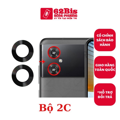 Kính Camera Xiaomi Poco M4 5G - Bộ 2c (Zin)
