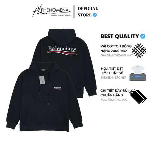 Áo Hoodie Balenciaga Logo Thêu