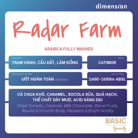 VIETNAM ARABICA RADAR FARM FULLY WASHED