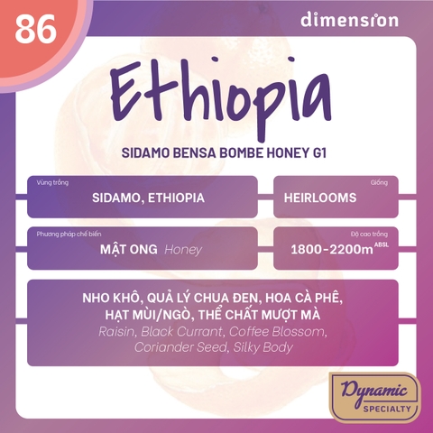 ETHIOPIA BENSA BOMBE HONEY SIDAMO G1