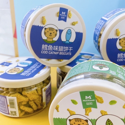 Hộp bánh cá Biscuits hiệu Yihe cat 50gr có Catnip tiêu lông tốt cho Mèo